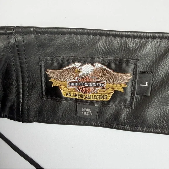 Men’s Genuine Harley Davidson USA Made Leather Chaps Size Large​ - Picture 4 of 16